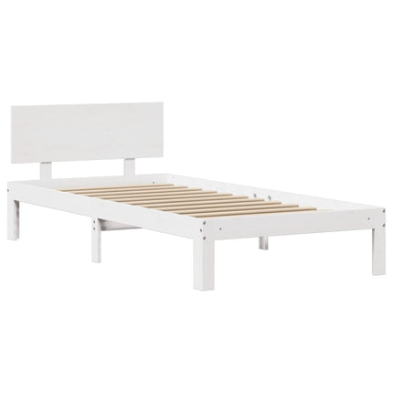 Sengeramme med hovedgærde uden madras Hvid 90x200 cm