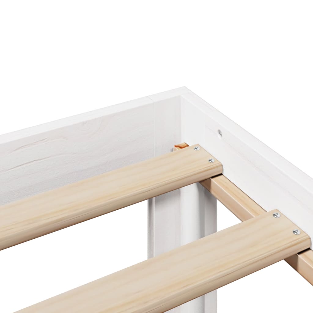 Sengeramme med hovedgærde uden madras Hvid 90x200 cm