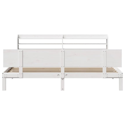 Sengeramme med hovedgærde uden madras Hvid 200x200 cm