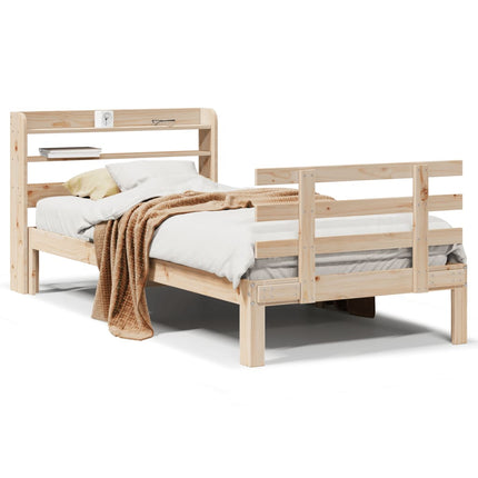 sengeramme med sengegavl 90x200 cm massivt fyrretræ