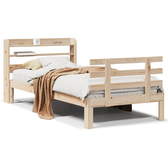 sengeramme med sengegavl 90x200 cm massivt fyrretræ