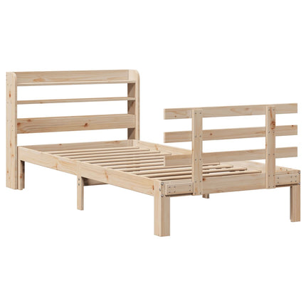sengeramme med sengegavl 90x200 cm massivt fyrretræ