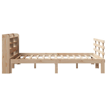 sengeramme med sengegavl 150x200 cm massivt fyrretræ