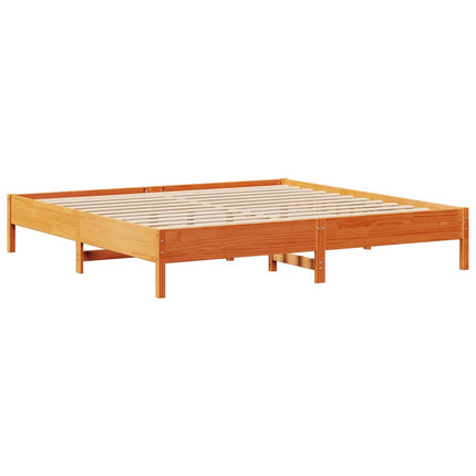 sengeramme uden madras 200x200 cm massivt fyrretræ gyldenbrun
