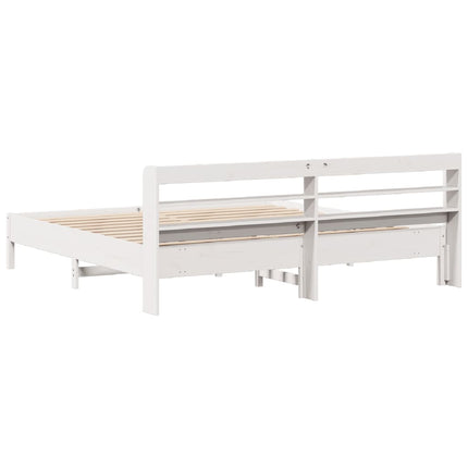 sengeramme uden madras 180x200 cm massivt fyrretræ hvid