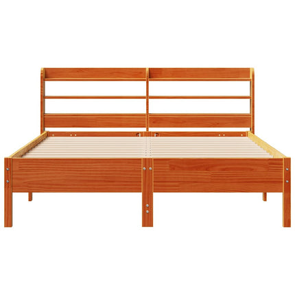sengeramme uden madras 140x200 cm massivt fyr gyldenbrun