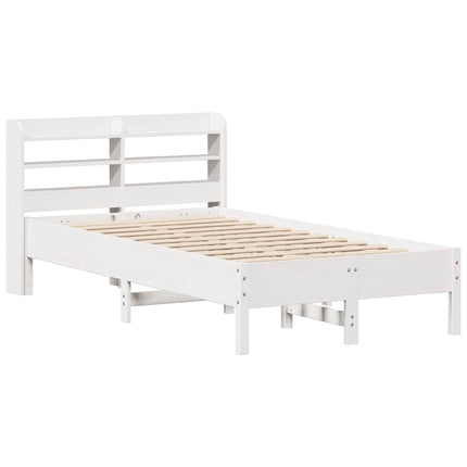 sengeramme uden madras 100x200 cm massivt fyrretræ hvid