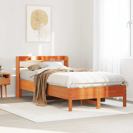 sengeramme uden madras 100x200 cm massivt fyrretræ gyldenbrun