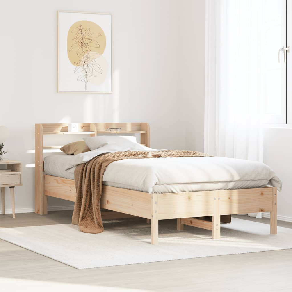 sengeramme uden madras 90x200 cm massivt fyrretræ