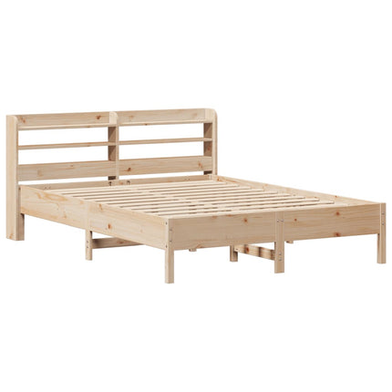 sengeramme uden madras 135x190 cm massivt fyrretræ hvid