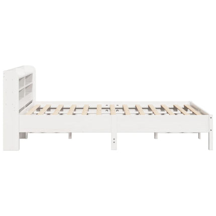 sengeramme uden madras 135x190 cm massivt fyrretræ hvid
