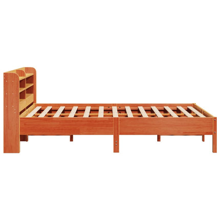 sengeramme uden madras 135x190 cm massivt fyrretræ brun