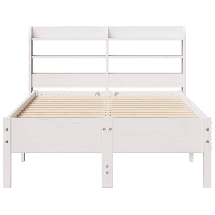 sengeramme uden madras 120x190 cm massivt fyrretræ hvid