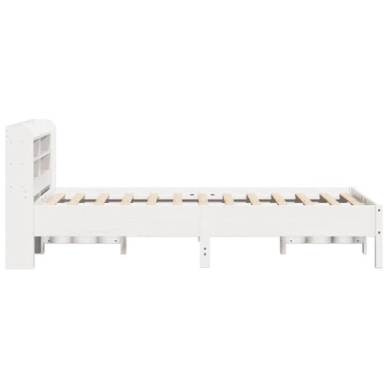 sengeramme uden madras 120x190 cm massivt fyrretræ hvid
