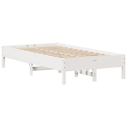 sengeramme uden madras 120x190 cm massivt fyrretræ hvid