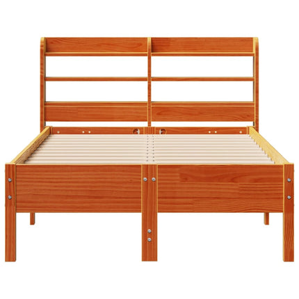 sengeramme uden madras 75x190 cm massivt fyrretræ gyldenbrun