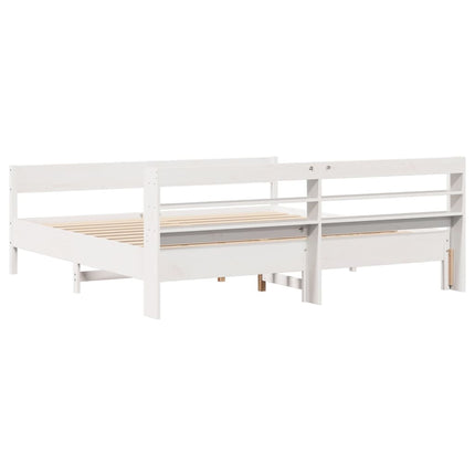 sengeramme uden madras 200x200 cm massivt fyrretræ hvid