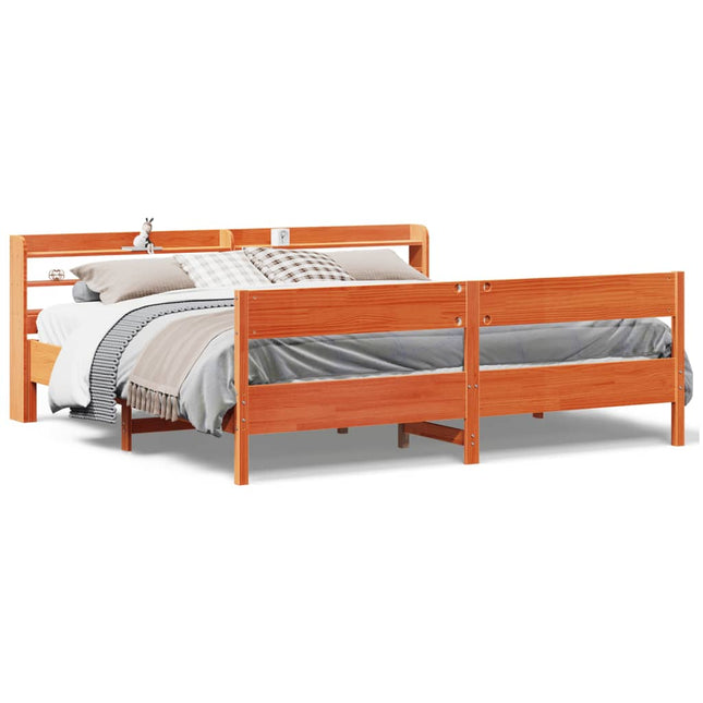 sengeramme uden madras 180x200 cm massivt fyrretræ gyldenbrun