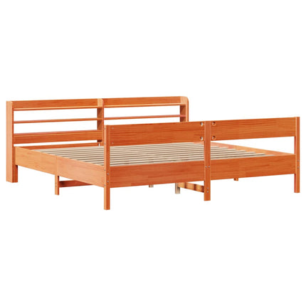 sengeramme uden madras 180x200 cm massivt fyrretræ gyldenbrun