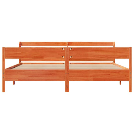 sengeramme uden madras 180x200 cm massivt fyrretræ gyldenbrun