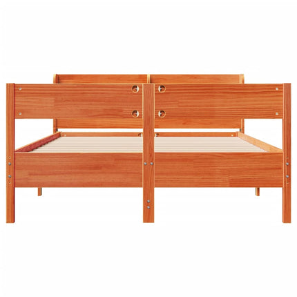 sengeramme uden madras 160x200 cm massivt fyrretræ gyldenbrun