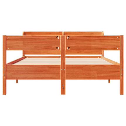 sengeramme uden madras 150x200 cm massivt fyrretræ gyldenbrun