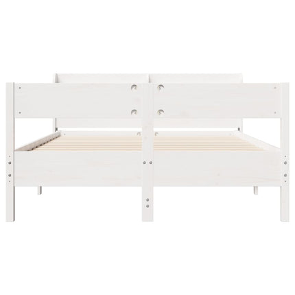sengeramme uden madras 140x200 cm massivt fyrretræ hvid