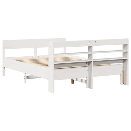 sengeramme uden madras 140x200 cm massivt fyrretræ hvid