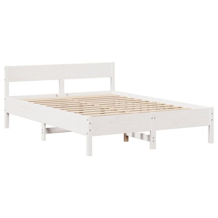 sengeramme uden madras 140x200 cm massivt fyrretræ hvid