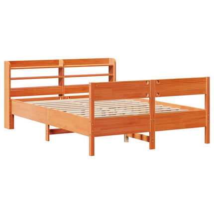 sengeramme uden madras 140x200 cm massivt fyr gyldenbrun