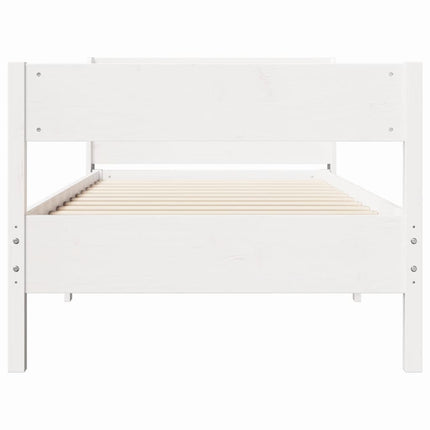 sengeramme uden madras 100x200 cm massivt fyrretræ hvid