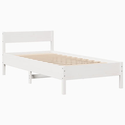 sengeramme uden madras 100x200 cm massivt fyrretræ hvid