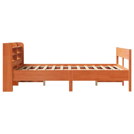 sengeramme uden madras 140x190 cm massivt fyrretræ gyldenbrun
