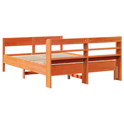 sengeramme uden madras 140x190 cm massivt fyrretræ gyldenbrun