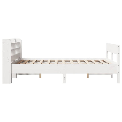 sengeramme uden madras 135x190 cm massivt fyrretræ hvid