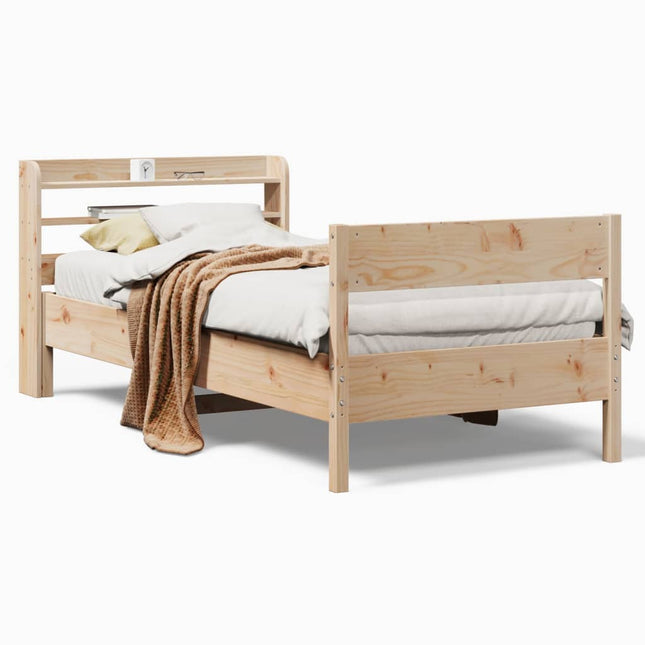 sengeramme uden madras 75x190 cm massivt fyrretræ