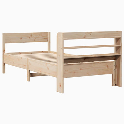 sengeramme uden madras 75x190 cm massivt fyrretræ