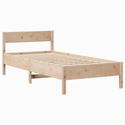 sengeramme uden madras 75x190 cm massivt fyrretræ