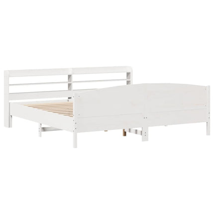 sengeramme uden madras 200x200 cm massivt fyrretræ hvid