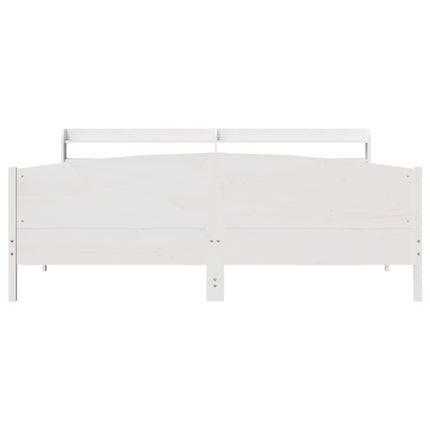 sengeramme uden madras 200x200 cm massivt fyrretræ hvid