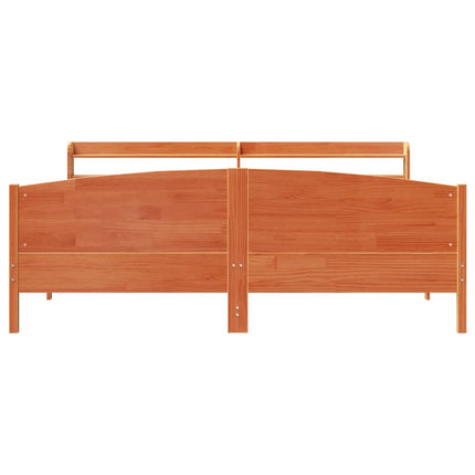 sengeramme uden madras 200x200 cm massivt fyrretræ gyldenbrun