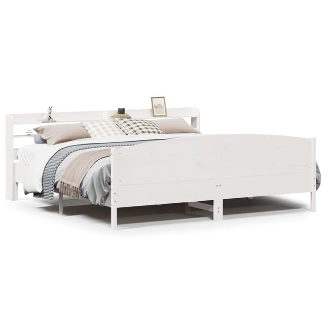 sengeramme uden madras 180x200 cm massivt fyrretræ hvid