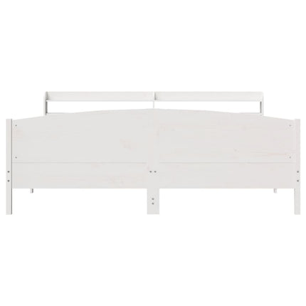 sengeramme uden madras 180x200 cm massivt fyrretræ hvid