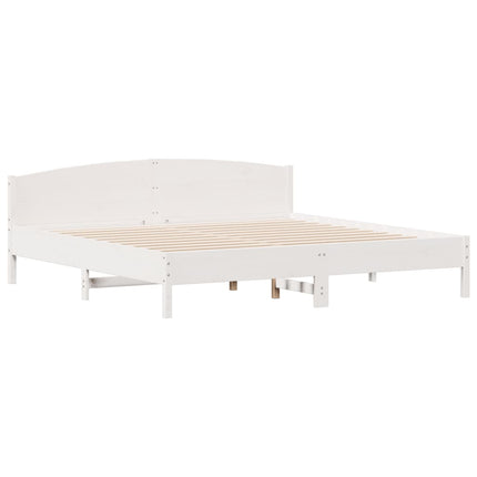 sengeramme uden madras 180x200 cm massivt fyrretræ hvid