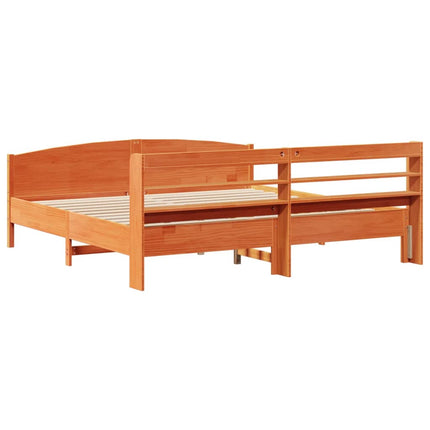 sengeramme uden madras 180x200 cm massivt fyrretræ gyldenbrun