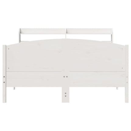 sengeramme uden madras 160x200 cm massivt fyrretræ hvid
