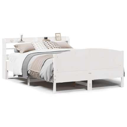 sengeramme uden madras 120x200 cm massivt fyrretræ hvid
