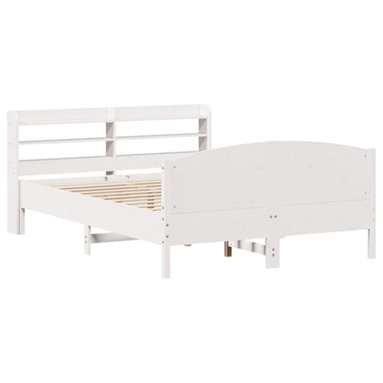 sengeramme uden madras 120x200 cm massivt fyrretræ hvid