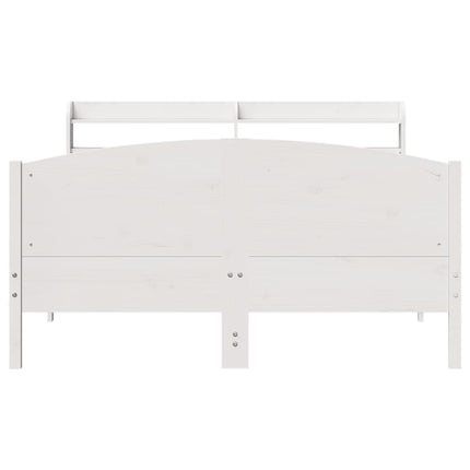 sengeramme uden madras 120x200 cm massivt fyrretræ hvid
