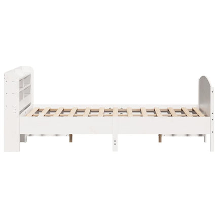 sengeramme uden madras 135x190 cm massivt fyrretræ hvid